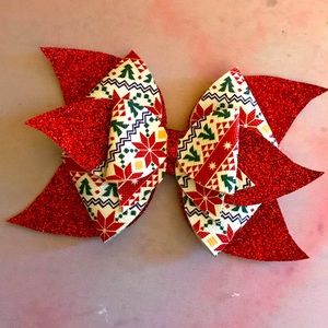 Hand Crafted Multi Layer Christmas Hair Bow